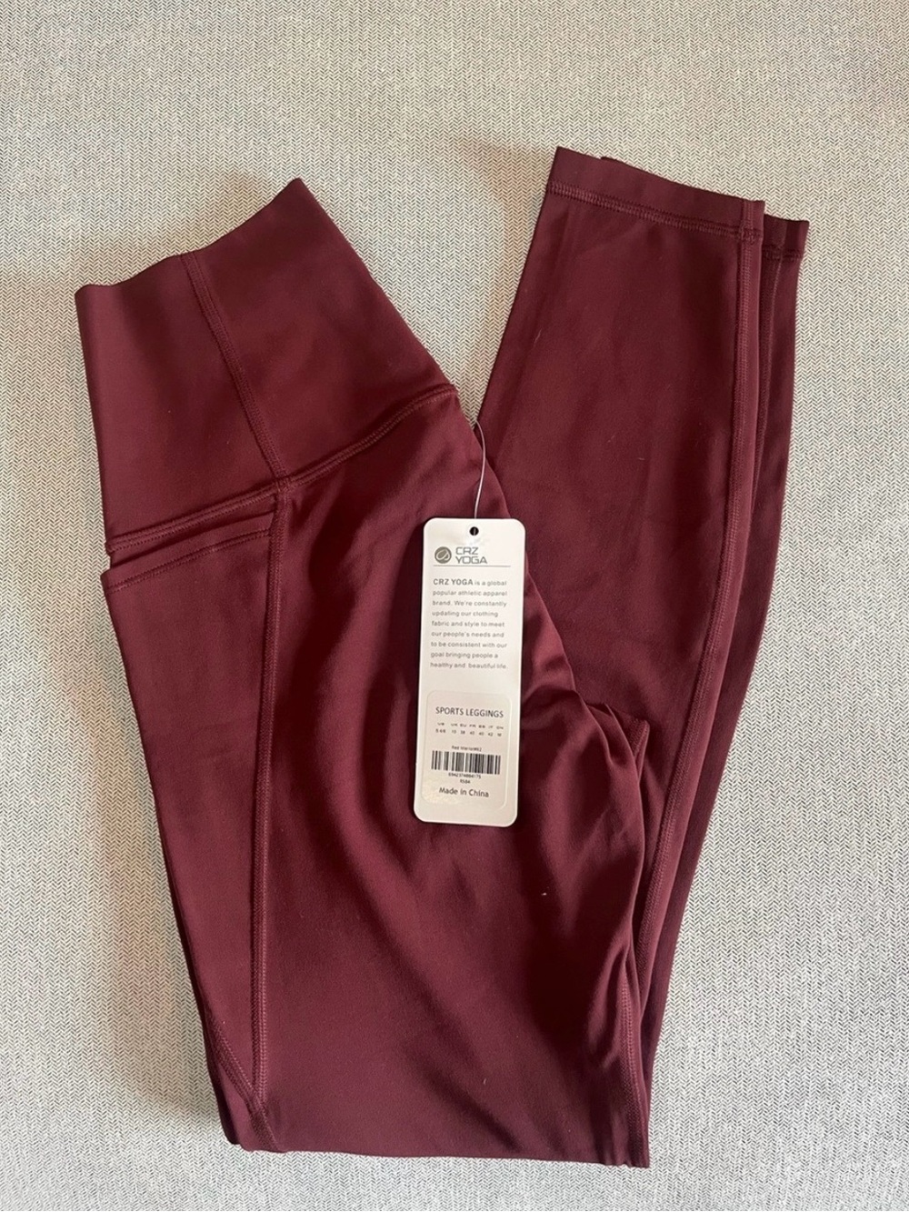 CRZ YOGA Butterlux Burgundy HWaisted Leggings